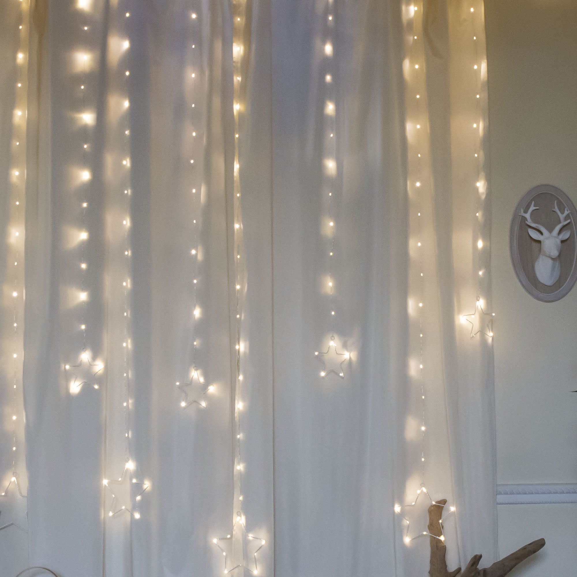 Rideau MicroLED pluie d'étoiles H2 x L2m